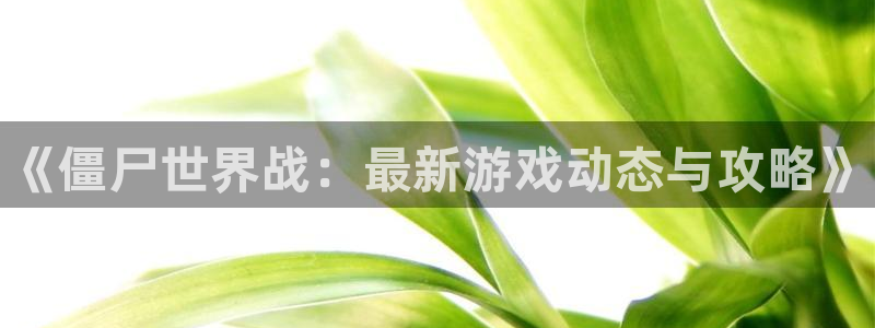 多彩娱乐登陆：《僵尸世界战：最新游戏动态与攻略》